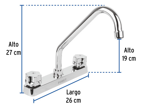 Grifo Cocina Foset Doble Comando Fp-318 Abs.