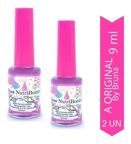 Imagem 1 de 10 de Kit 2 Esmaltes Nutribomba De Unhas Manicure E Pedicure 9ml
