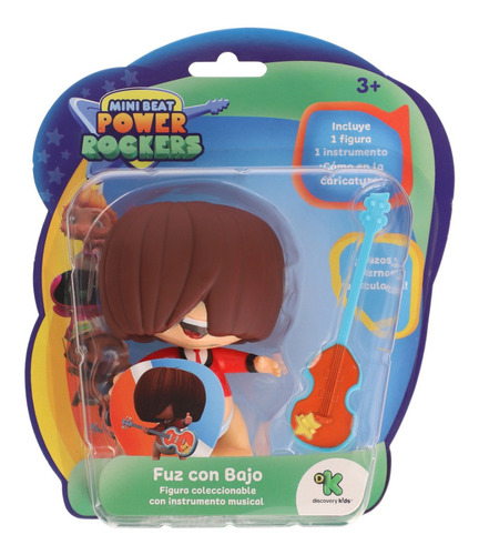 Mini Beat Power Rockers Figura Fuz 10 Cm + Accesorio Instrum