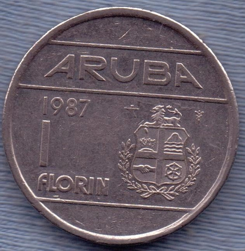 Aruba 1 Florin 1987 * Antillas Holandesas * Beatrix *