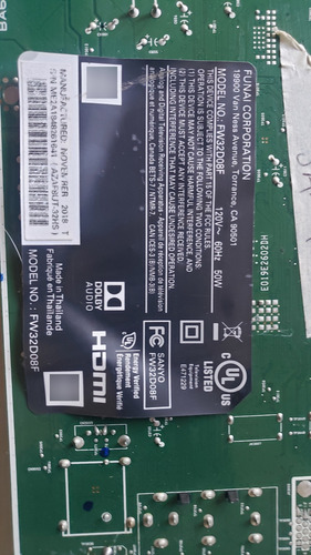 Tarjeta Main Sanyo Modelo Fw32d08f (Usado)