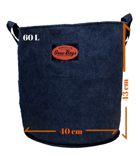 Imagen 3 de 10 de Maceta Geotextil Grande Profesional Reforzada 60l Esponjosa