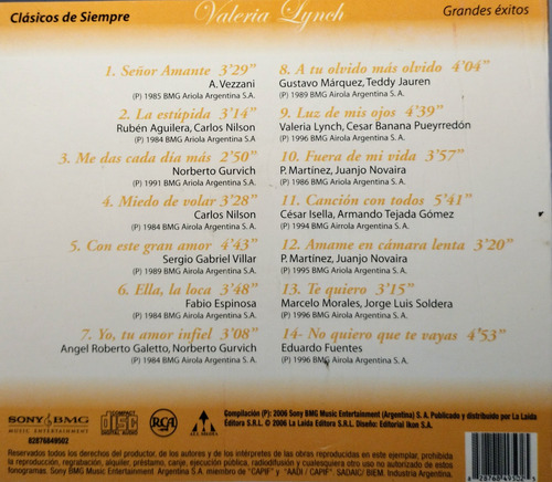 Valeria Lynch Cd Nuevo Grandes Éxitos Clásicos De Siempre