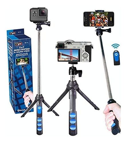 Vidpro Mp-15 2 En 1 Mini Tripode / Selfie Stick Con Control