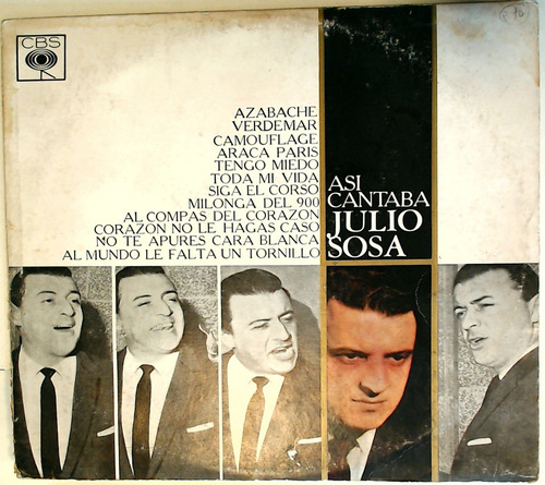 Julio Sosa - Asi Cantaba Julio Sosa Vinilo