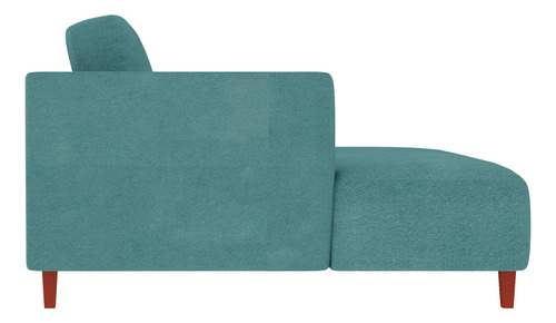 Sofá 290cm Com Chaise Esquerda Franz Suede Turquesa