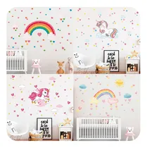 Comprar Vinilos Decorativos Infantiles Unicornios Arcoiris Flores