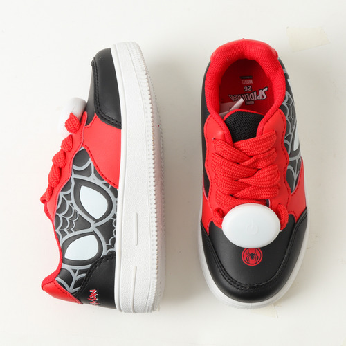 Zapatilla Con Luces Niño Spiderman Red Touch Negro Marvel