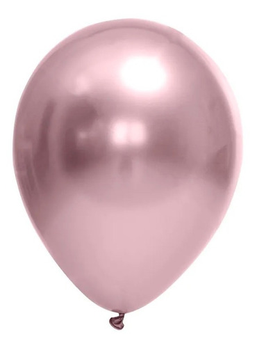 Balão Bexiga Metalizada Cromo 5 Polegadas 25 Unidades Festa Cor Rosa