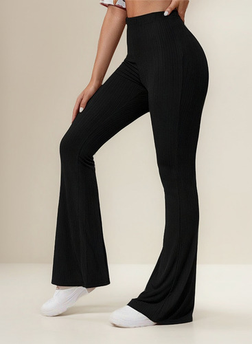 Pantalones Deportivos Casuales De Punto Con Tacto Acampanado