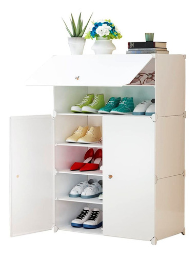 Zapatera Mueble Organizador Calzado 18 Pares Puertas Estant