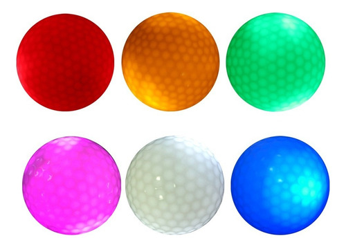 6 Pelotas De Golf Que Brillan En La Oscuridad Con Luz Led, T