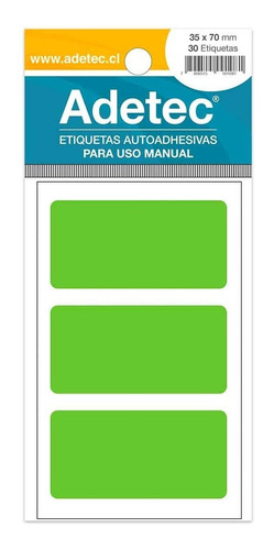 30 Etiquetas Manual Rectangular Mix Fluor 35x70 Mm 