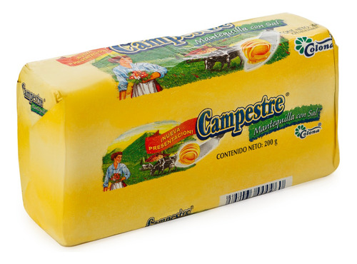 Caja 25 Mantequilla Con Sal Campestre 200gr 0671 Ml.