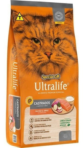 Ração Para Gatos Special Cat Ultralife Castrados Salmão 3kg