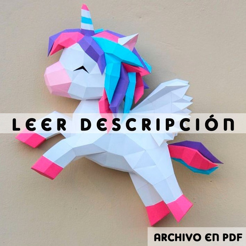 Papercraft Para Armar Unicornio Bebe Pared