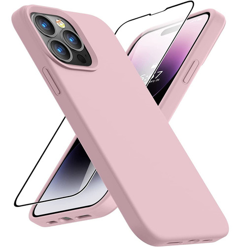 Funda+protector De Pantalla Para iPhone 14 Pro Max (rosa)