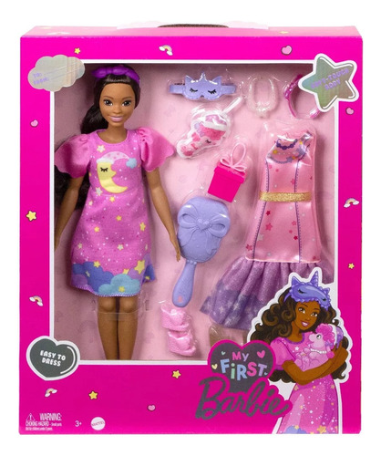 My First Barbie Muñeca Barbie Cabello Negro Vestido 34 Cm  