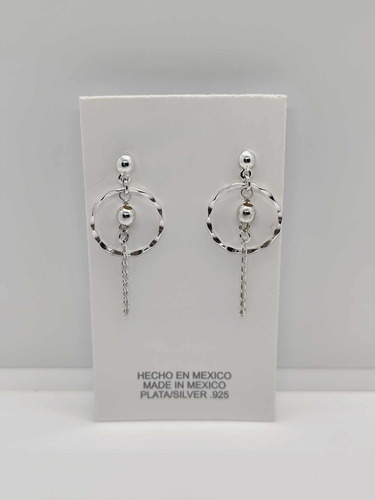 Par De Aretes Aro Columpio Plata Ley .925 Taxco