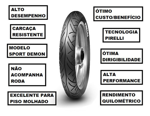 Pneu Pirelli Dianteiro 100/80-17 Sport Demon Ys 250 Fazer