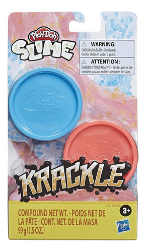 Play-doh Krackle Slime Azul Rosa 2 Pack De Slime Compuesto