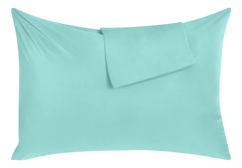 Set De 4 Protectores De Almohada Impermeable Con Cremallera Azul Spa Liso