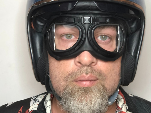 Óculos Motociclista Retro Aviador Lentes Transparentes A1