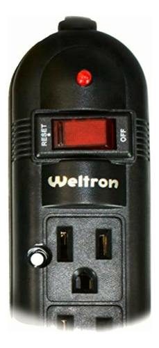 Weltron 6 Tomas De Corriente Negra Con Protector De