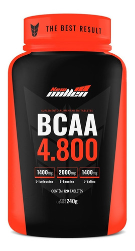 Bcaa 4.800mg - 120 Tabletes - New Millen Sabor Sem Sabor