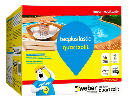 Impermeabilizante Tecplus Para Piscina Quartzolit 18kg Cor Cinza