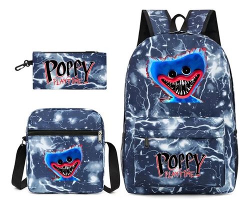 3 Piezas Mochila Con Accesorios Poppy Playtime Huggy Wuggy