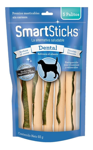 Smartbones Premios Perros Dental Pollo Veget Sin Carnaza 5pz