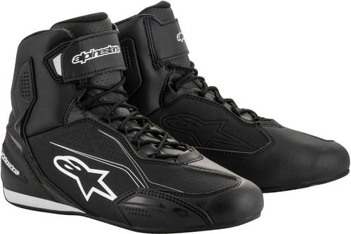 Tenis Alpinestars Moto Faster-3 Negro Con Protecciones