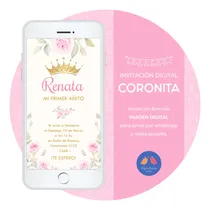 Comprar Invitación Virtual Digital Imagen - Coronita Princesa