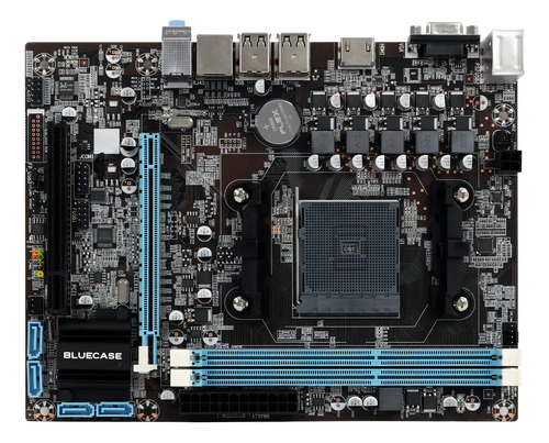 Placa Mãe Bluecase Socket Fm2+ Fm2 Ddr3 Hdmi Rede Gigabit Cor Marrom-escuro