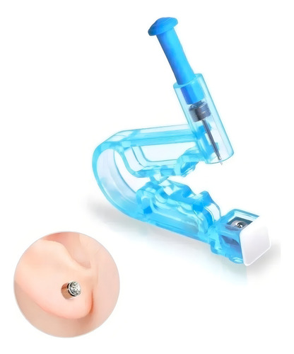Abridores De Oreja Piercing Pistola Perforadora Aro Incluido Celeste