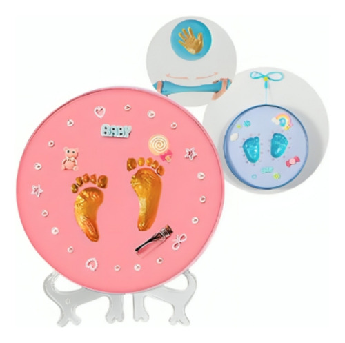 Kit + Accesorios Para Estampar Huella De Bebé Mano Pie
