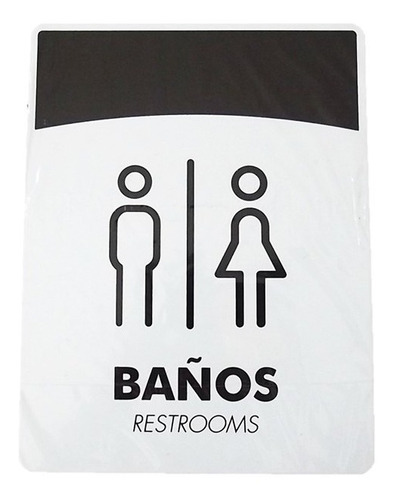 Imagen 2 de 2 de Aviso Baño Mixto Hombres Mujeres 21x16 Letrero Señal Baños