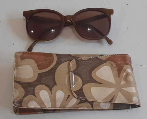 Anteojos De Sol De Mujer, Retro-vintage,con Estuche C/flores