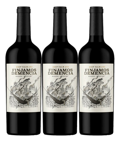 Vino Finjamos Demencia Malbec Bodega Trivento Pack X3