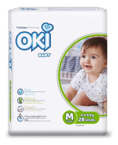 Pañales Premiun Oki Mediano 28und