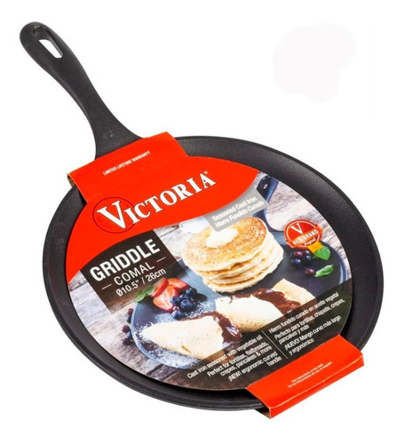 Sarten Comal Victoria De 26cm Hierro Fundido Nuevo