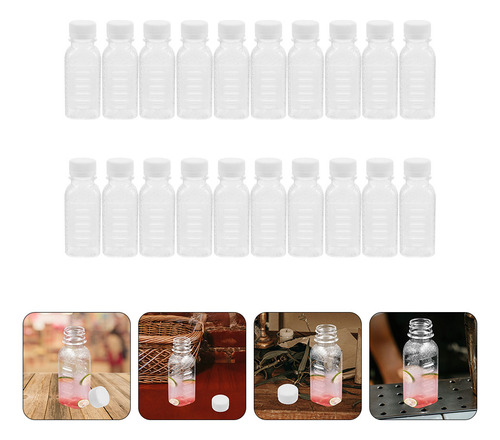 Botella De Jugo Transparente Desechable, 20 Unidades