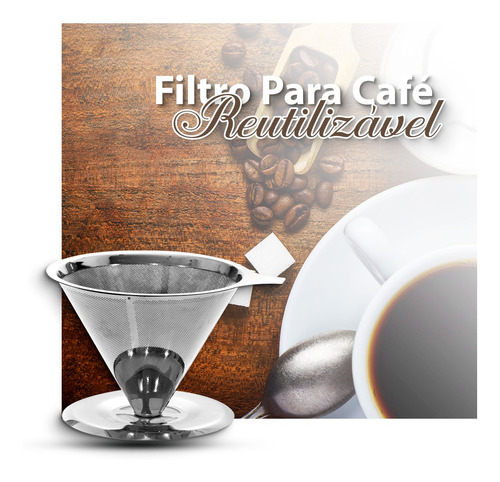 Imagem 5 de 7 de Coador Filtro Café Reutilizável Inox Pequeno Sem Filtro 101