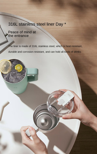 Termo Xiaomi 1 Litro Con Pajita De Silicona - Blanco
