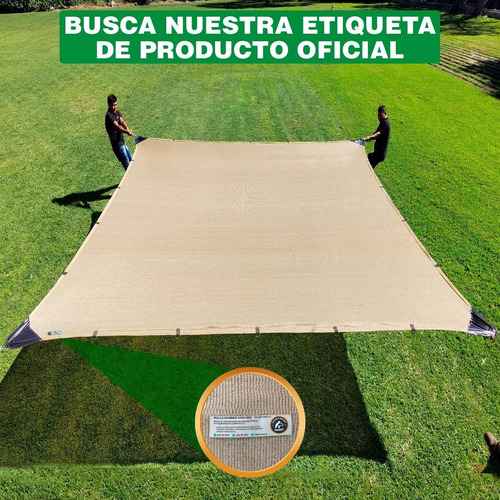 Imagen 10 de 10 de Malla Sombra 90% Raschel Beige De 6mx4m Reforzada