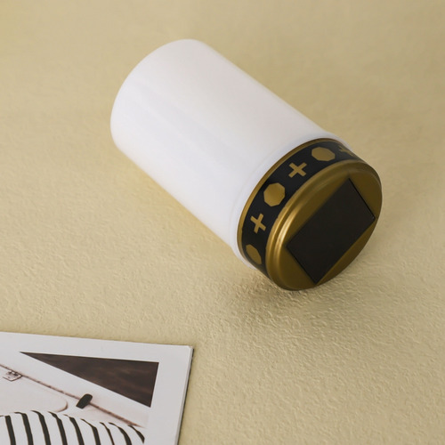 Vela Blanca Para Tumba De Cementerio, Luces Solares Con Luz