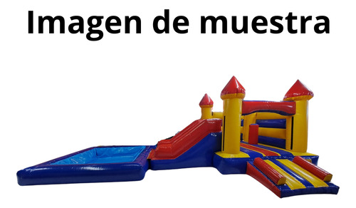 Brincolines Inflables Castillo Escaladora+alberca 4x8 2 En 1 Azul