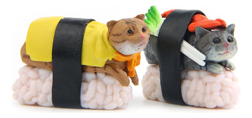 5 Uds. Estatuilla De Gato De Sushi Bonita Mascota En