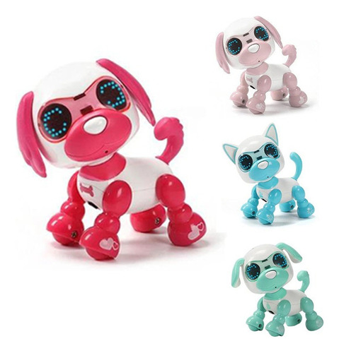Robot Puppy Toy Stunt Pet Brinquedo Eletrônico Color Rojo